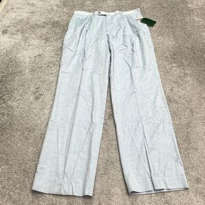 Club Room Vintage 80's Dress Pants Mens 36x34 Light Blue Cotton Trousers NWD